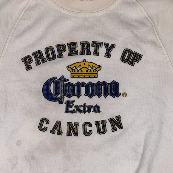 Vintage Corona Extra Cancun Sweatshirt Large Distressed - Picture 2 of 6